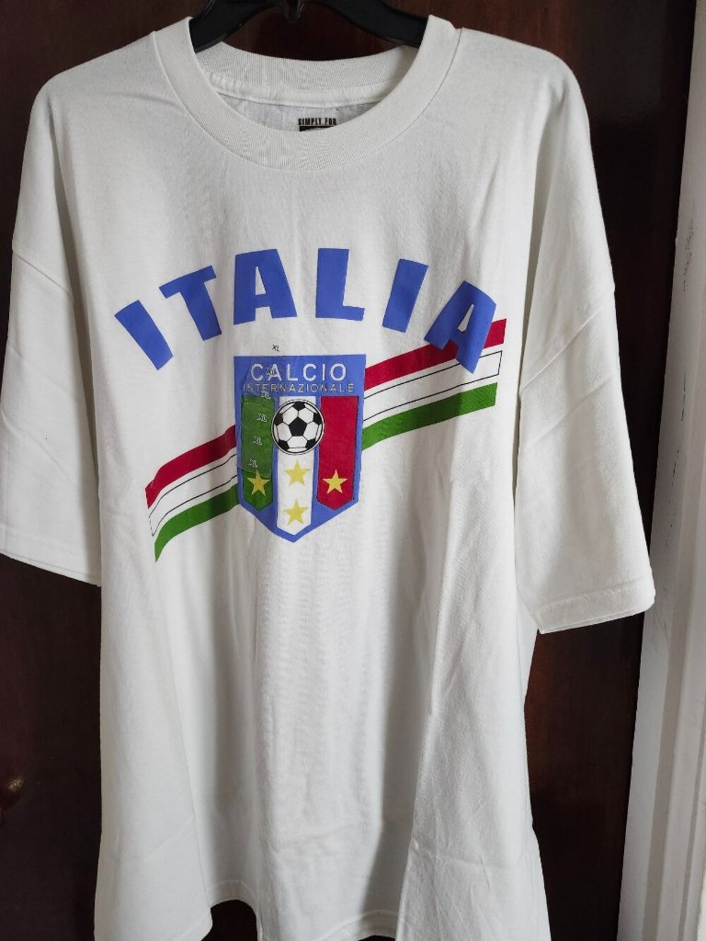 Italia Italy Calcio Internazionale Soccer T-Shirt XL NWT Short Sleeve